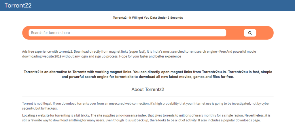 torrentz2 homepage