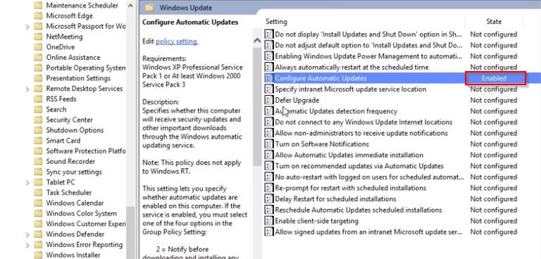 windows 10 automatic updates disable