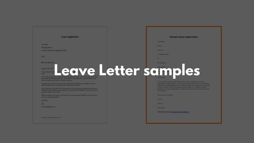 Leave Letter samples