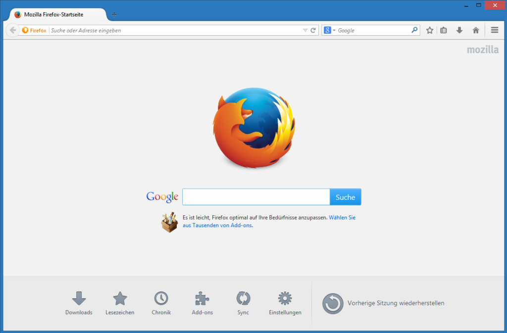 Set default homepage on Mozilla Firefox