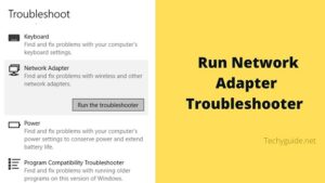 network adapter troubleshooter