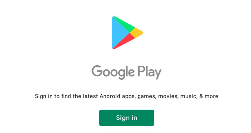 Sign in to google play store