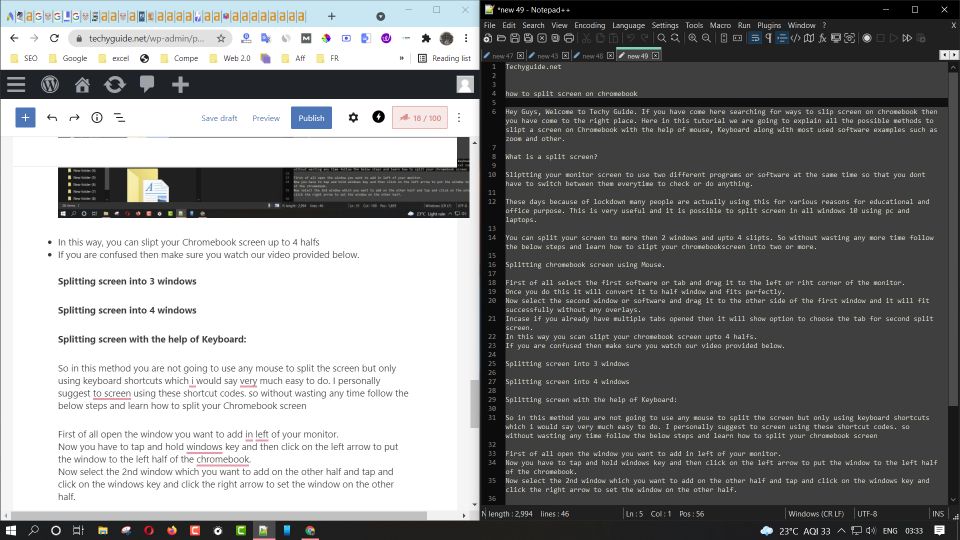how to split screen on a chromebook