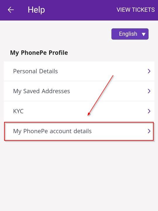  my phonepe account details