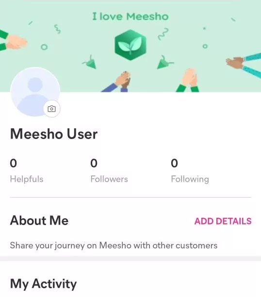 Meesho account panel